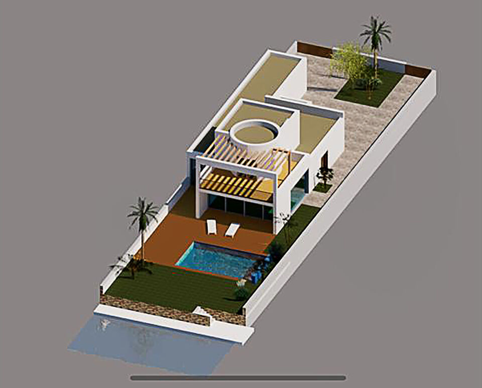 Empuriabrava, maison entièrement rénovée sur le large canal côté sud avec amarre et piscine