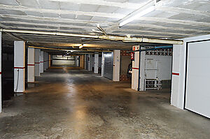 Closed garage in underground car park